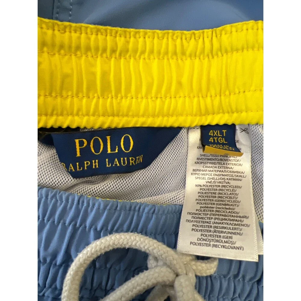 Polo Ralph Lauren Men's Blue Stretch Waist Lined Swim Trunks - 4XL Tall